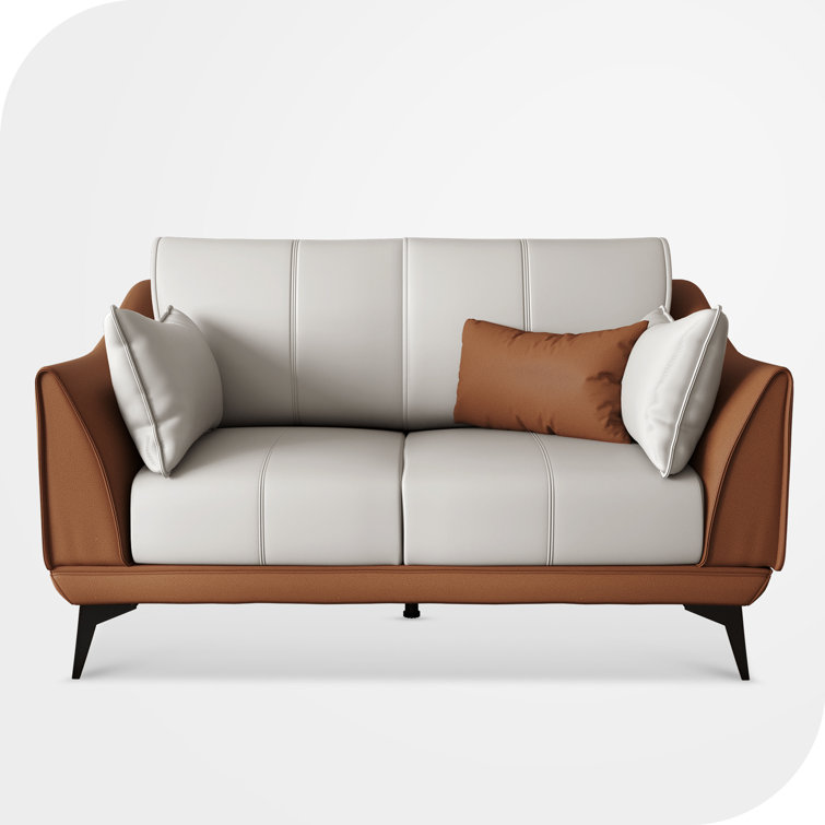 Corrigan Studio® Euler 59Cm Faux Leather Pillow Top Arm Sofa Bed Wayfair